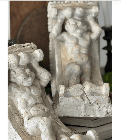 Antique French Putto Corbel - Veranda Cafe & Mercantile