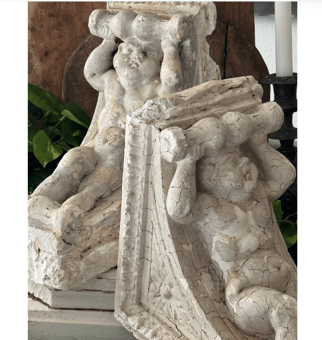 Antique French Putto Corbel - Veranda Cafe & Mercantile