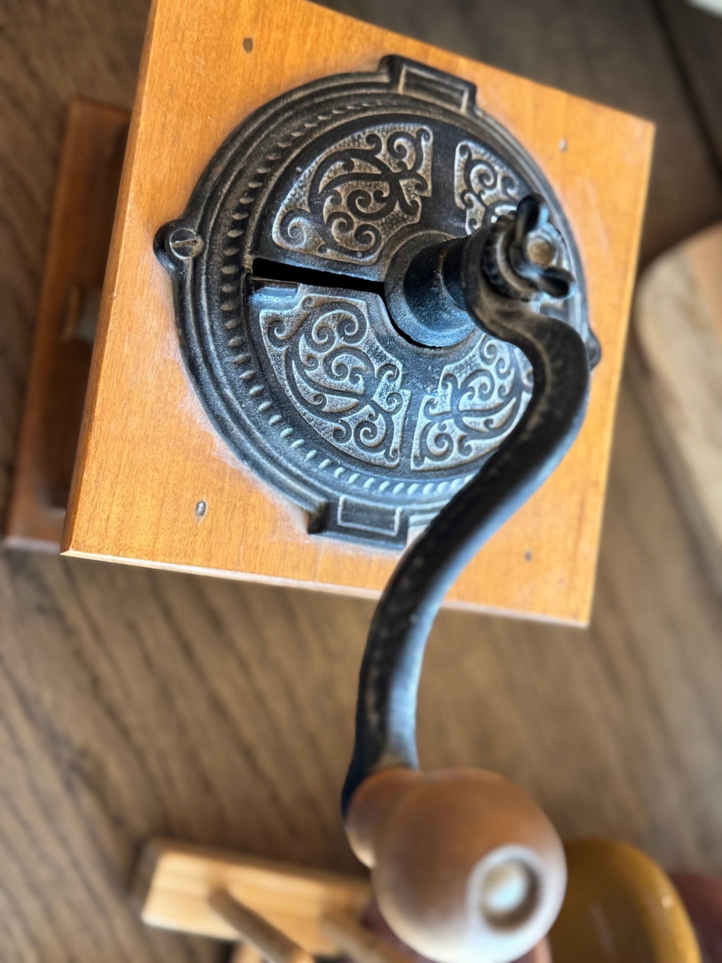 Antique Hand - Crank Coffee Grinder - Veranda Cafe & Mercantile