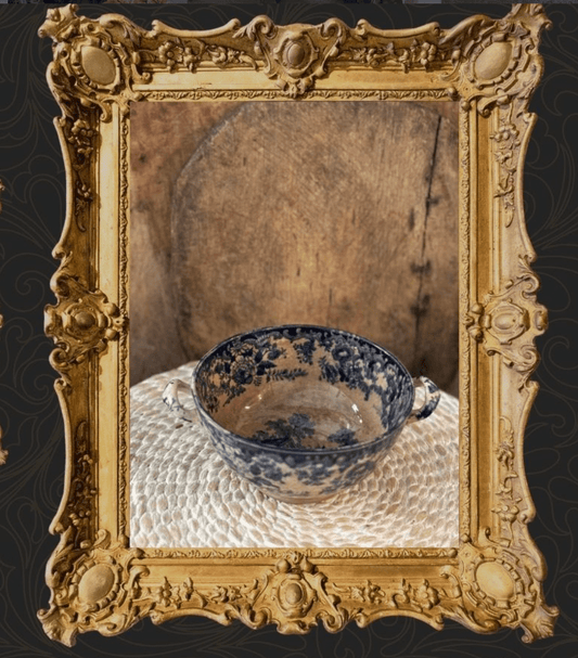 Antique Heavily Stained Bowl with Handles - Veranda Cafe & Mercantile