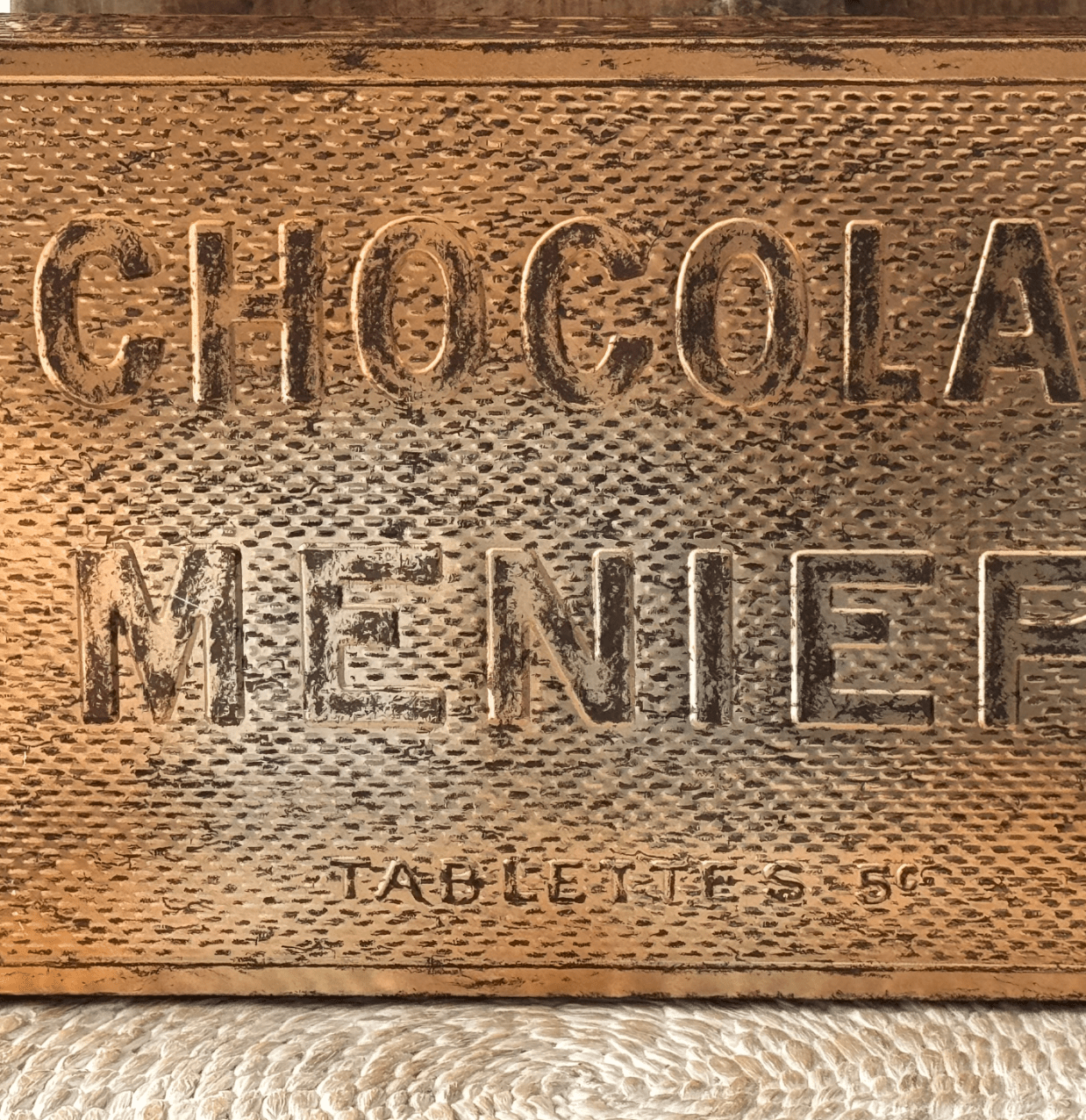 Antique Metal Chocolat Menier Box - Veranda Cafe & Mercantile