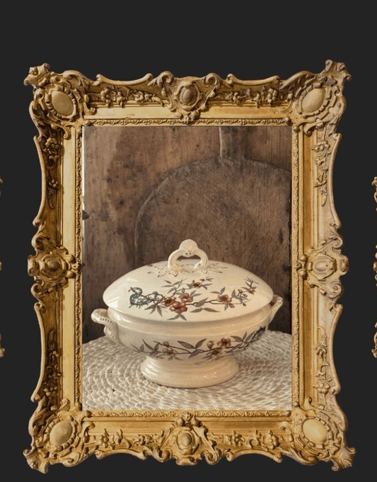 Antique Sarreguemines French Polychrome Soupière - Veranda Cafe & Mercantile