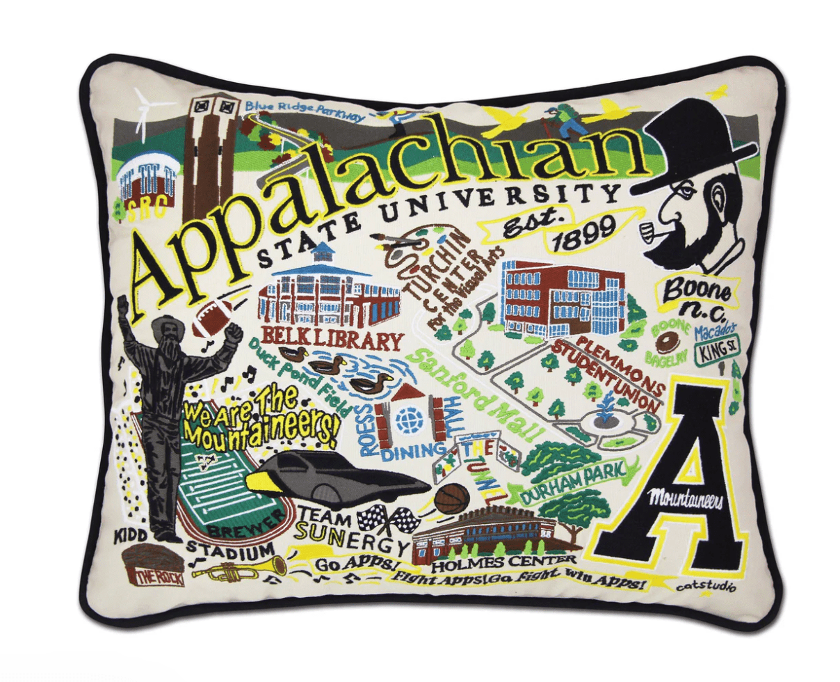 Appalachian State University Embroidered Pillow - Veranda Cafe & Mercantile