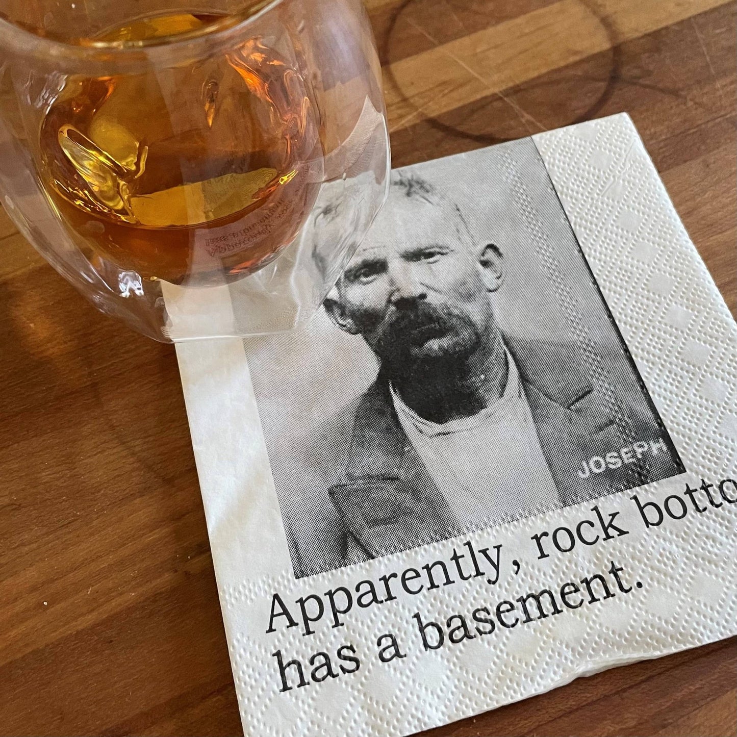 Apparently, rock bottom Cocktail Napkins - Veranda Cafe & Mercantile