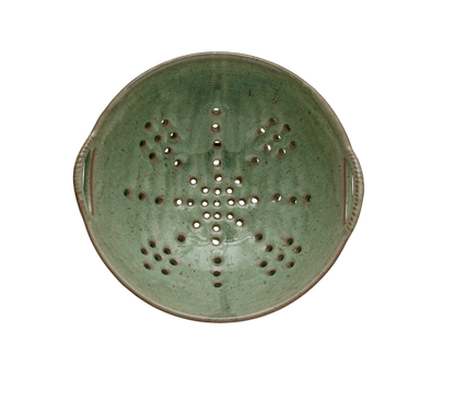 Aqua Stoneware Berry Bowl with Handles - Veranda Cafe & Mercantile