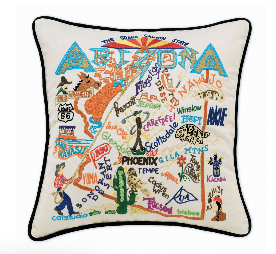 Arizona Hand - Embroidered Pillow - Veranda Cafe & Mercantile