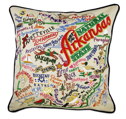 Arkansas Hand - Embroidered Pillow - Veranda Cafe & Mercantile
