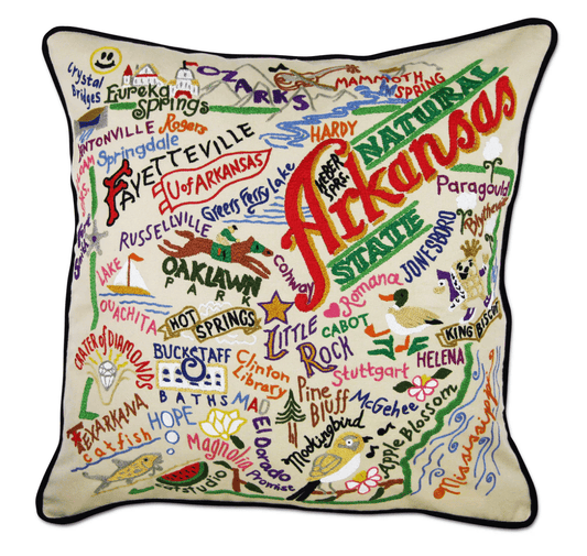 Arkansas Hand - Embroidered Pillow - Veranda Cafe & Mercantile