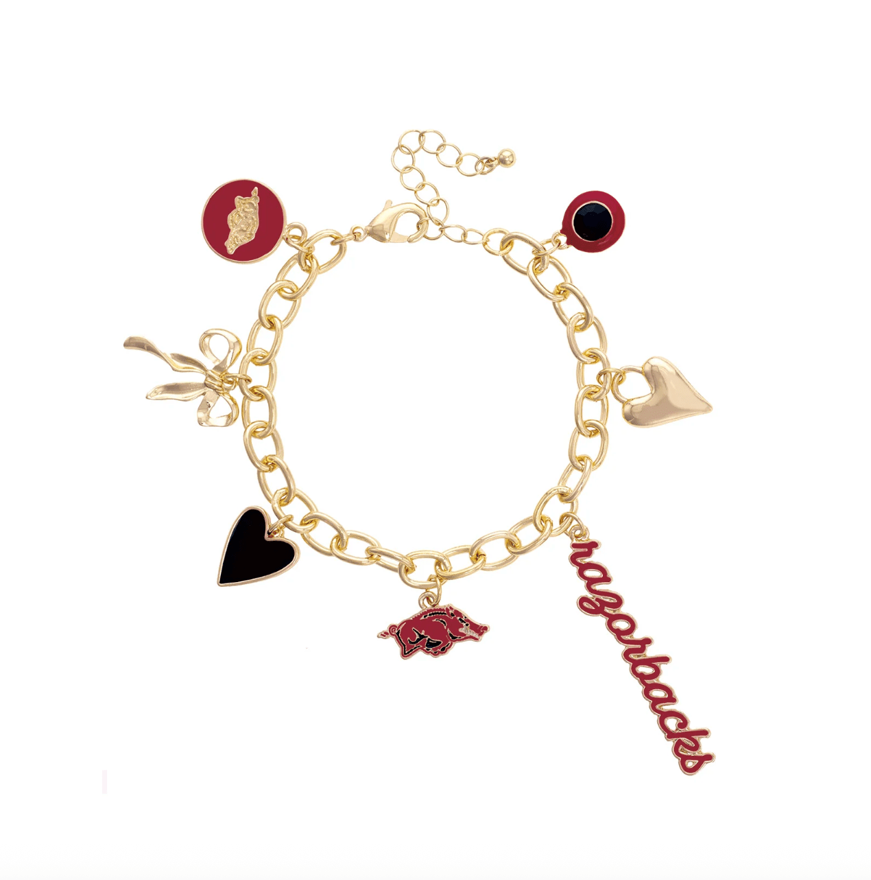 Arkansas Razorbacks Enamel Icons Charm Bracelet - Veranda Cafe & Mercantile