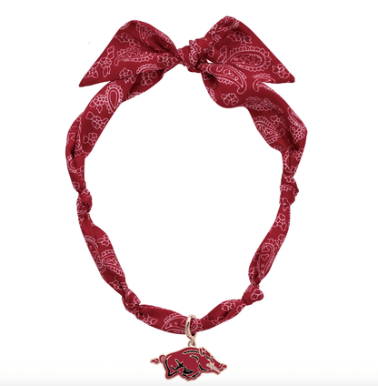 Arkansas Razorbacks Logo Bandana Scarf Necklace - Veranda Cafe & Mercantile
