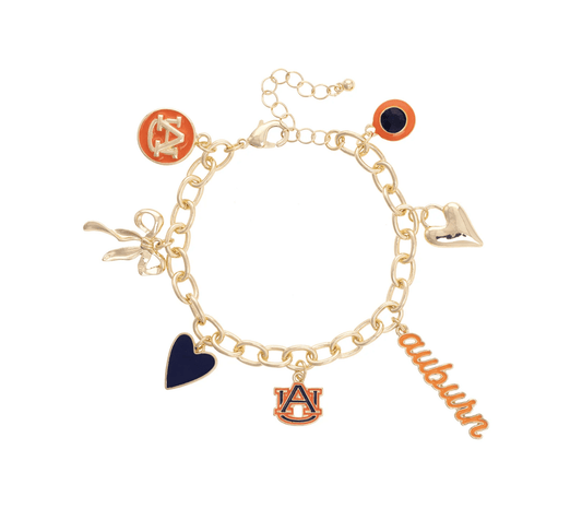 Auburn Tigers Enamel Icons Charm Bracelet - Veranda Cafe & Mercantile