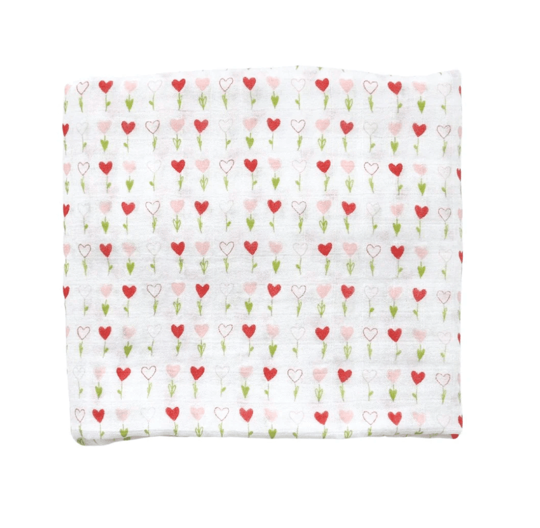 Bamboo Muslin Swaddle Blanket - Growing Love - Veranda Cafe & Mercantile