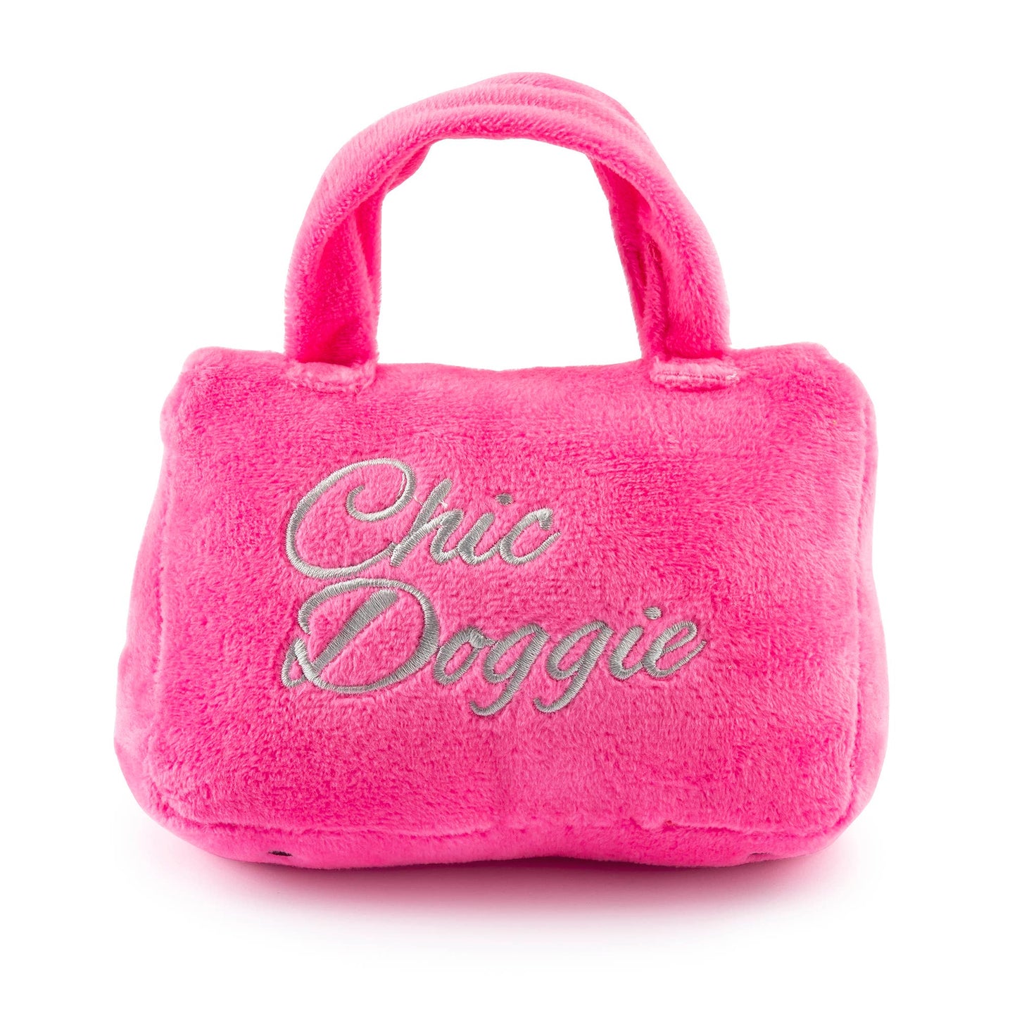 Barkin Bag - *CHIC DOGGIE* Pink w/ Scarf Squeaker Dog Toy - Veranda Cafe & Mercantile