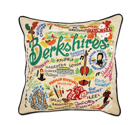 Berkshires Hand - Embroidered Pillow - Veranda Cafe & Mercantile