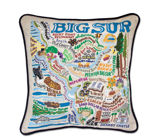 Big Sur Hand - Embroidered Pillow - Veranda Cafe & Mercantile