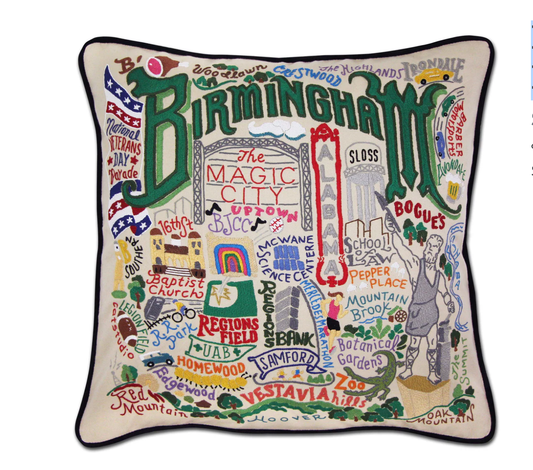 Birmingham Hand - Embroidered Pillow - Veranda Cafe & Mercantile
