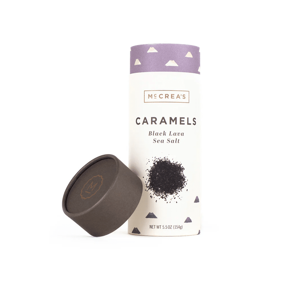 Black Lava Sea Salt Tube of Caramels - Veranda Cafe & Mercantile