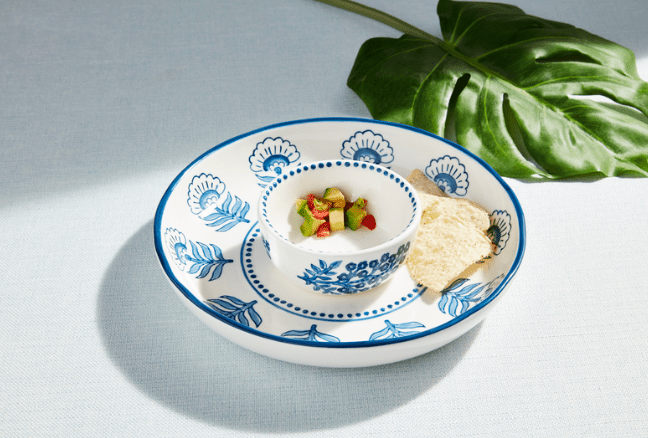 Block Print Chip & Dip Set - Veranda Cafe & Mercantile