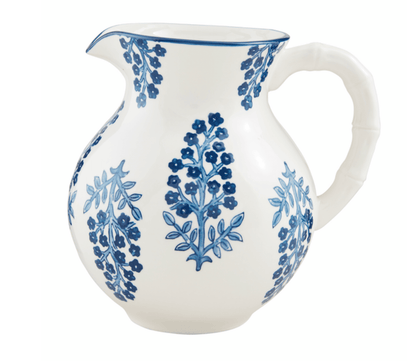 Block Print Pitcher - Veranda Cafe & Mercantile