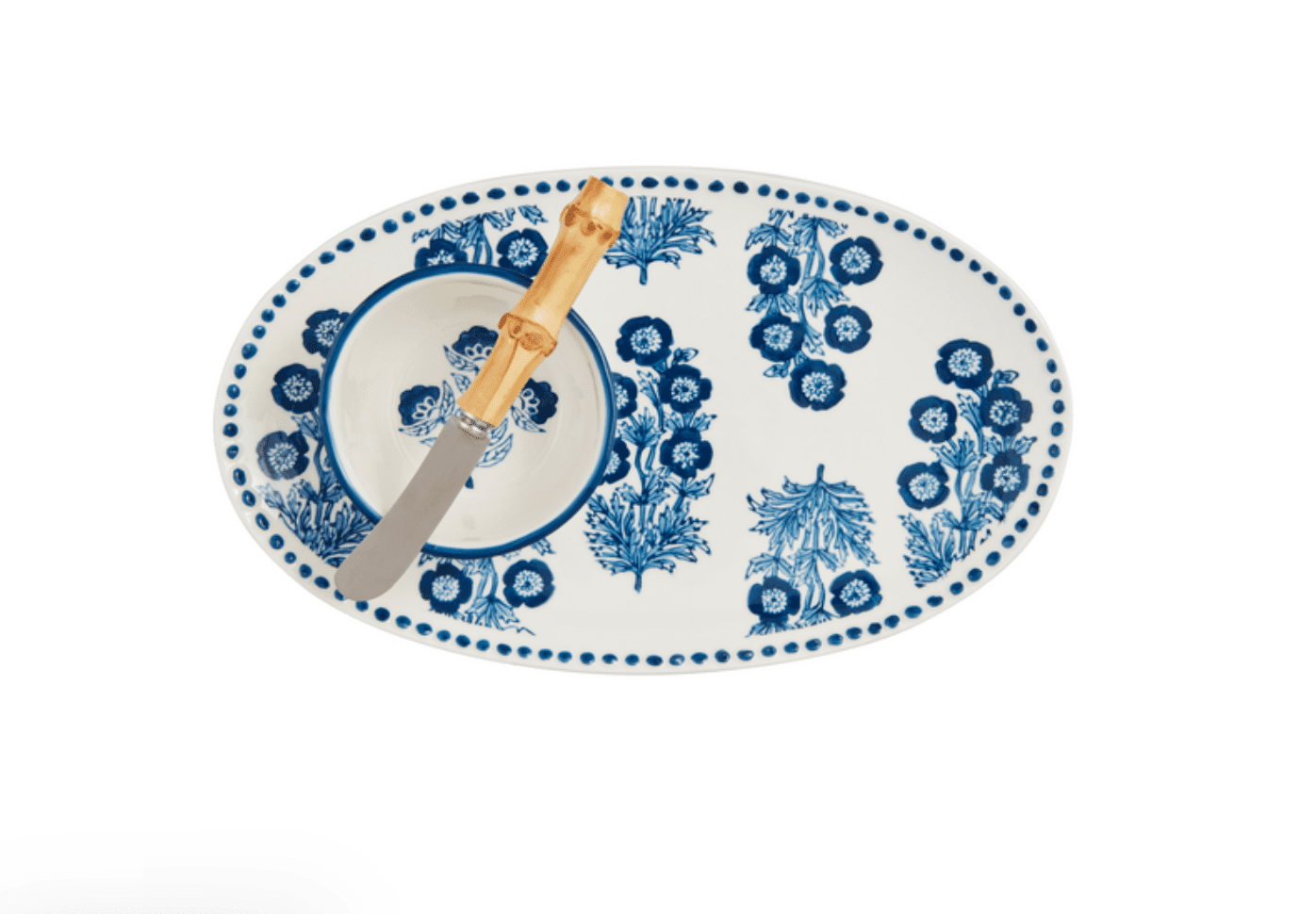 Block Print Tray & Tidbit Set - Veranda Cafe & Mercantile