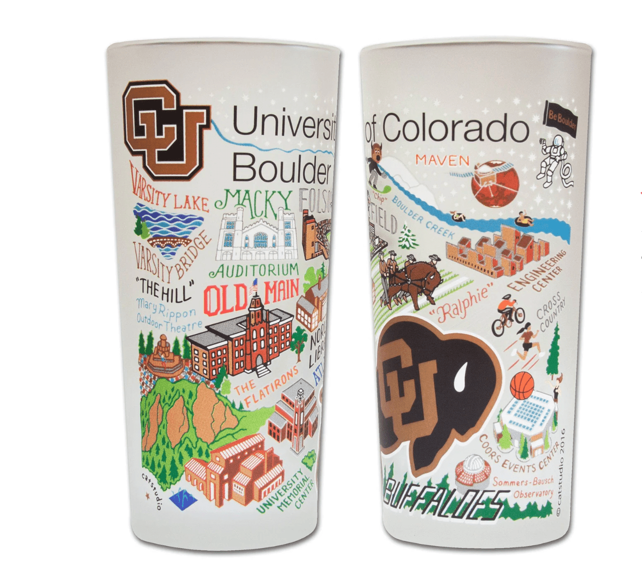 Boulder, University of Colorado Drinking Glass Set - Veranda Cafe & Mercantile