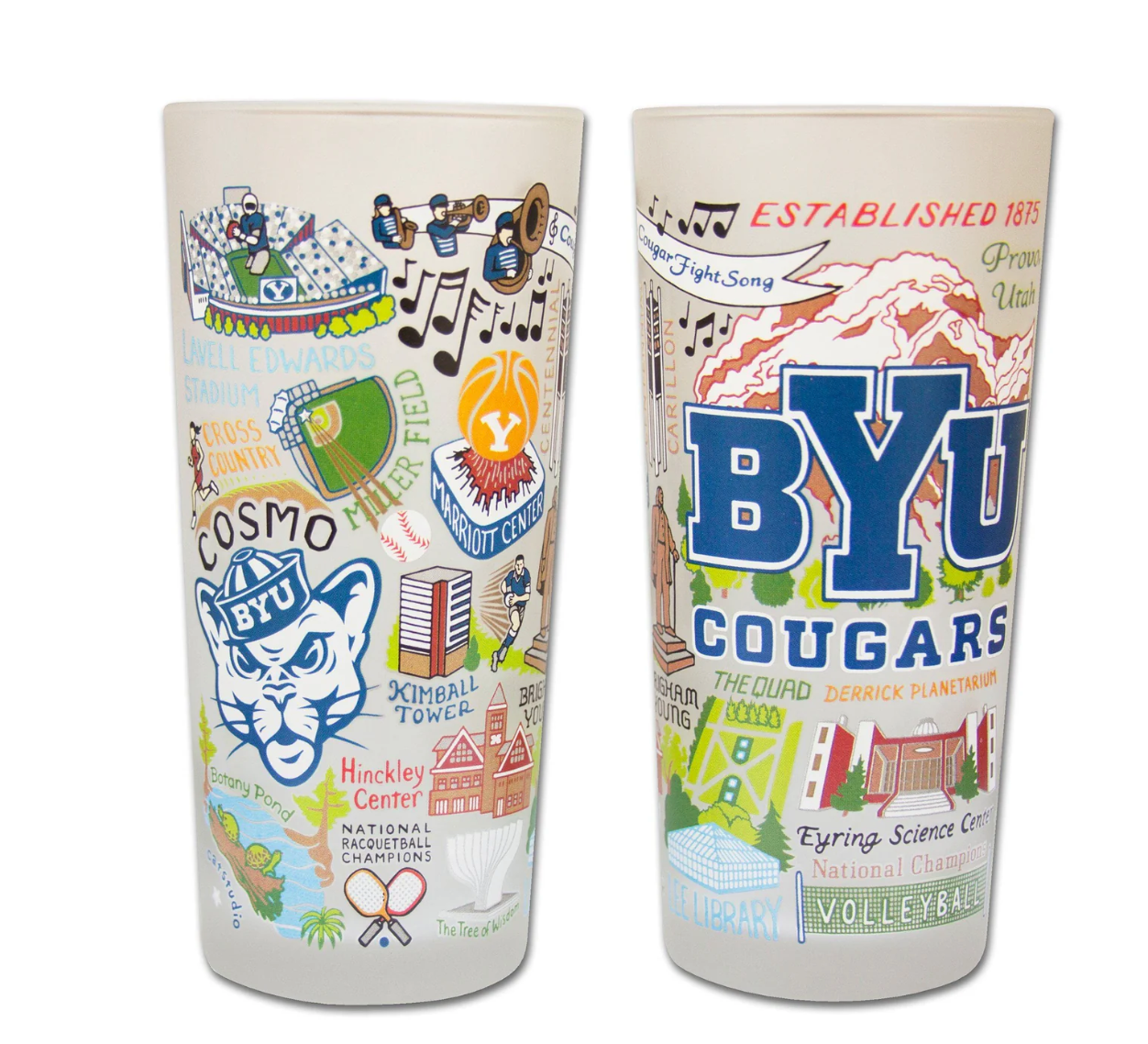 Brigham Young University (BYU) Drinking Glass Set - Veranda Cafe & Mercantile