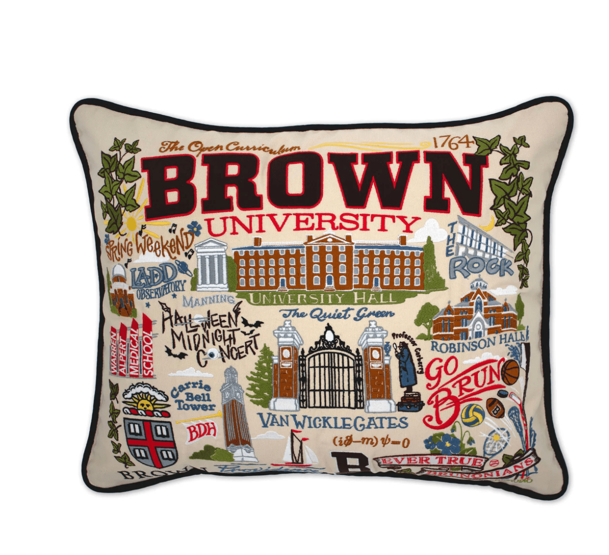 Brown University Embroidered Pillow - Veranda Cafe & Mercantile