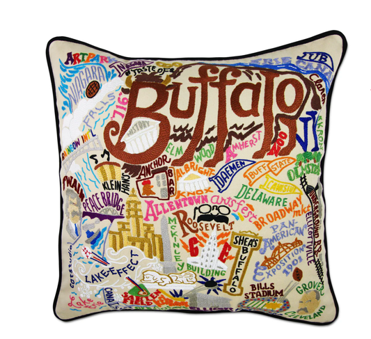 Buffalo Hand - Embroidered Pillow - Veranda Cafe & Mercantile