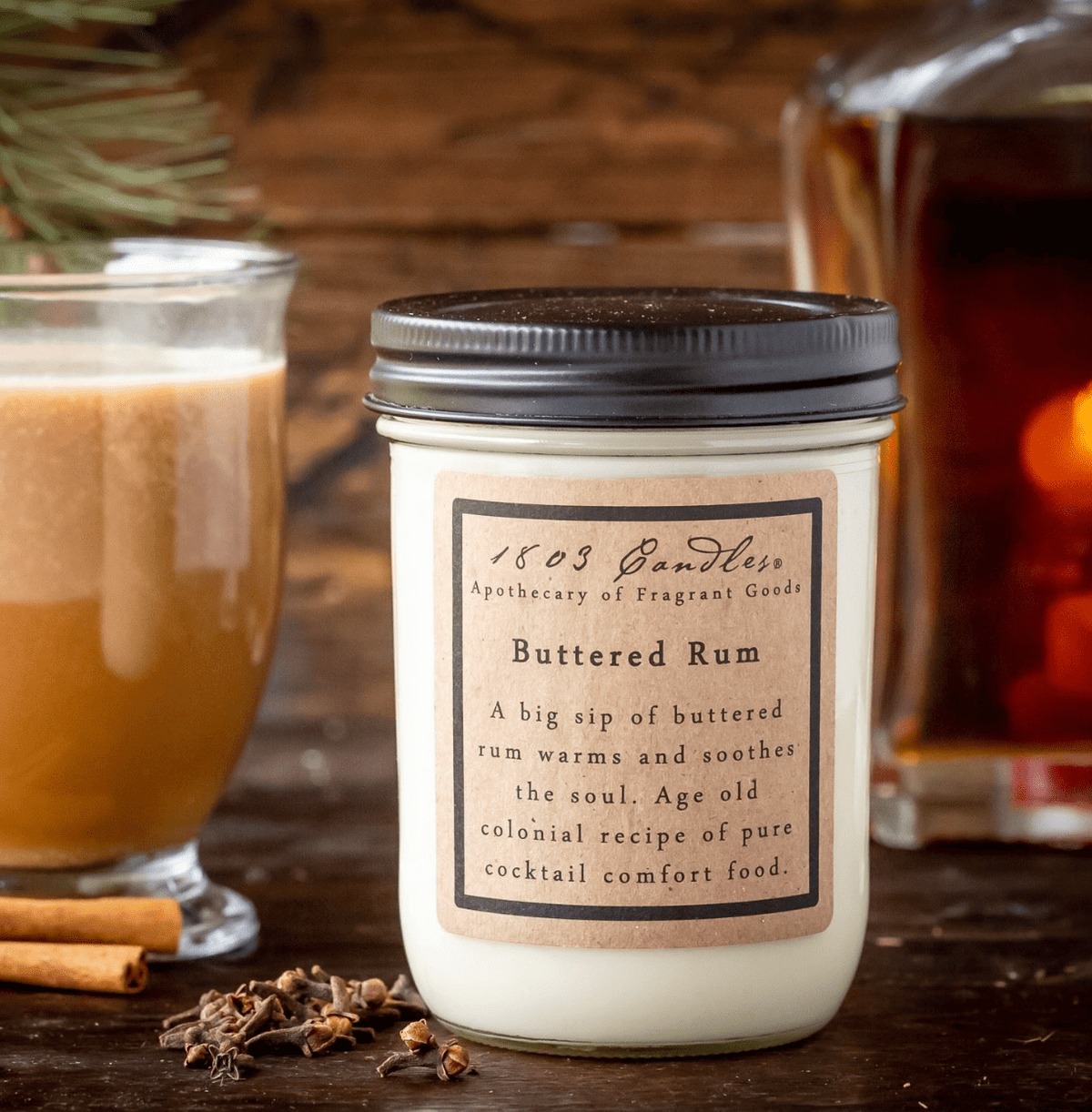 Buttered Rum Soy Candle - Veranda Cafe & Mercantile
