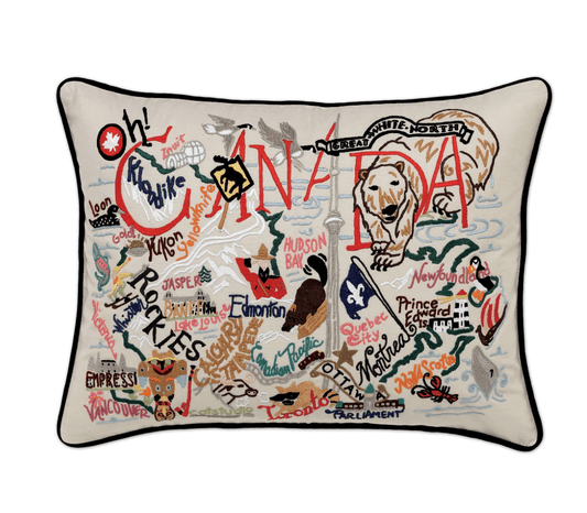 Canada Hand - Embroidered Pillow - Veranda Cafe & Mercantile