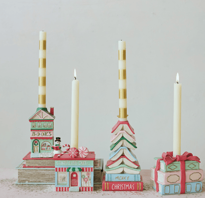 Candy Shop & Book Shop Resin Taper Holder - Veranda Mercantile