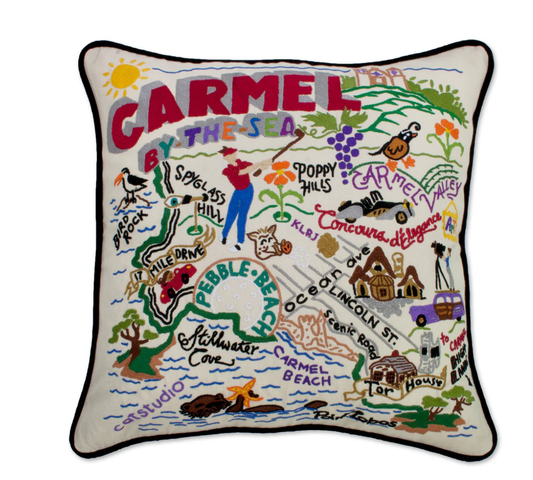 Carmel Hand - Embroidered Pillow - Veranda Cafe & Mercantile