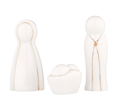 Ceramic Figurines Pine Wood Box - Holy Family - Large - Veranda Cafe & Mercantile