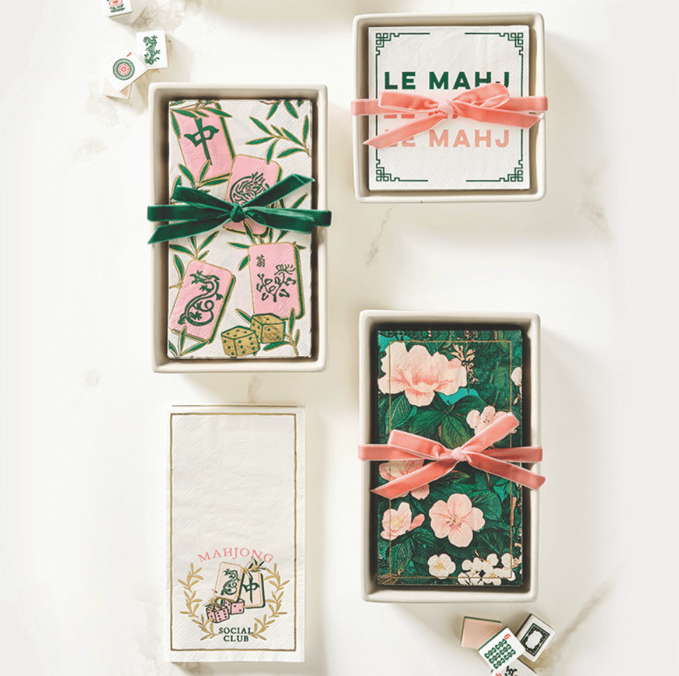Ceramic Guest Napkin Tray + Napkins - Tiles - Veranda Cafe & Mercantile