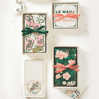 Ceramic Guest Napkin Tray + Napkins - Tiles - Veranda Cafe & Mercantile