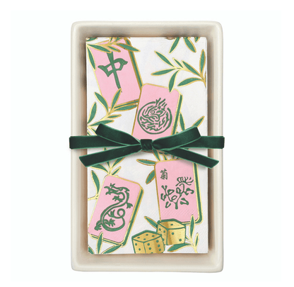 Ceramic Guest Napkin Tray + Napkins - Tiles - Veranda Cafe & Mercantile