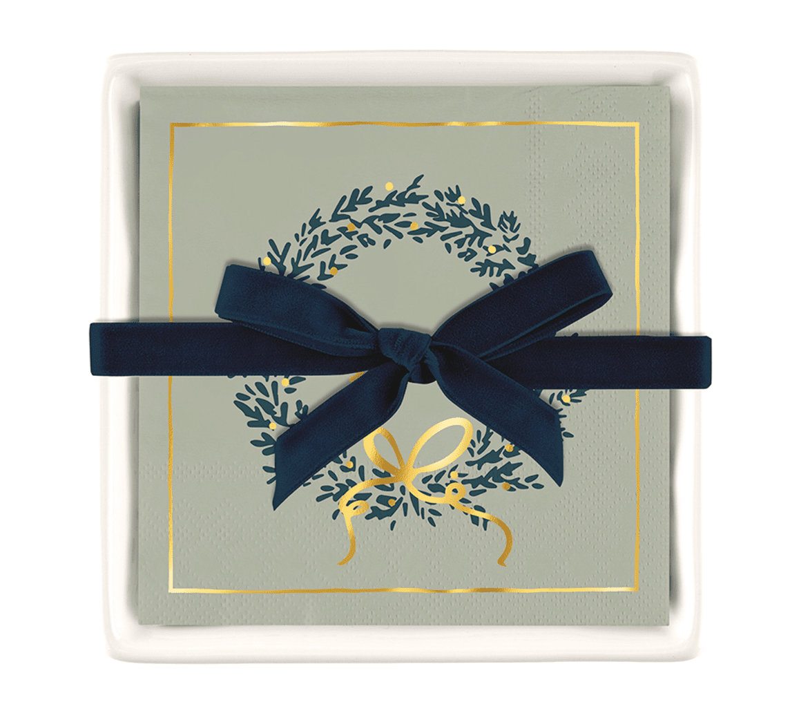 Ceramic Napkin Tray + Napkins - Joy - Veranda Cafe & Mercantile