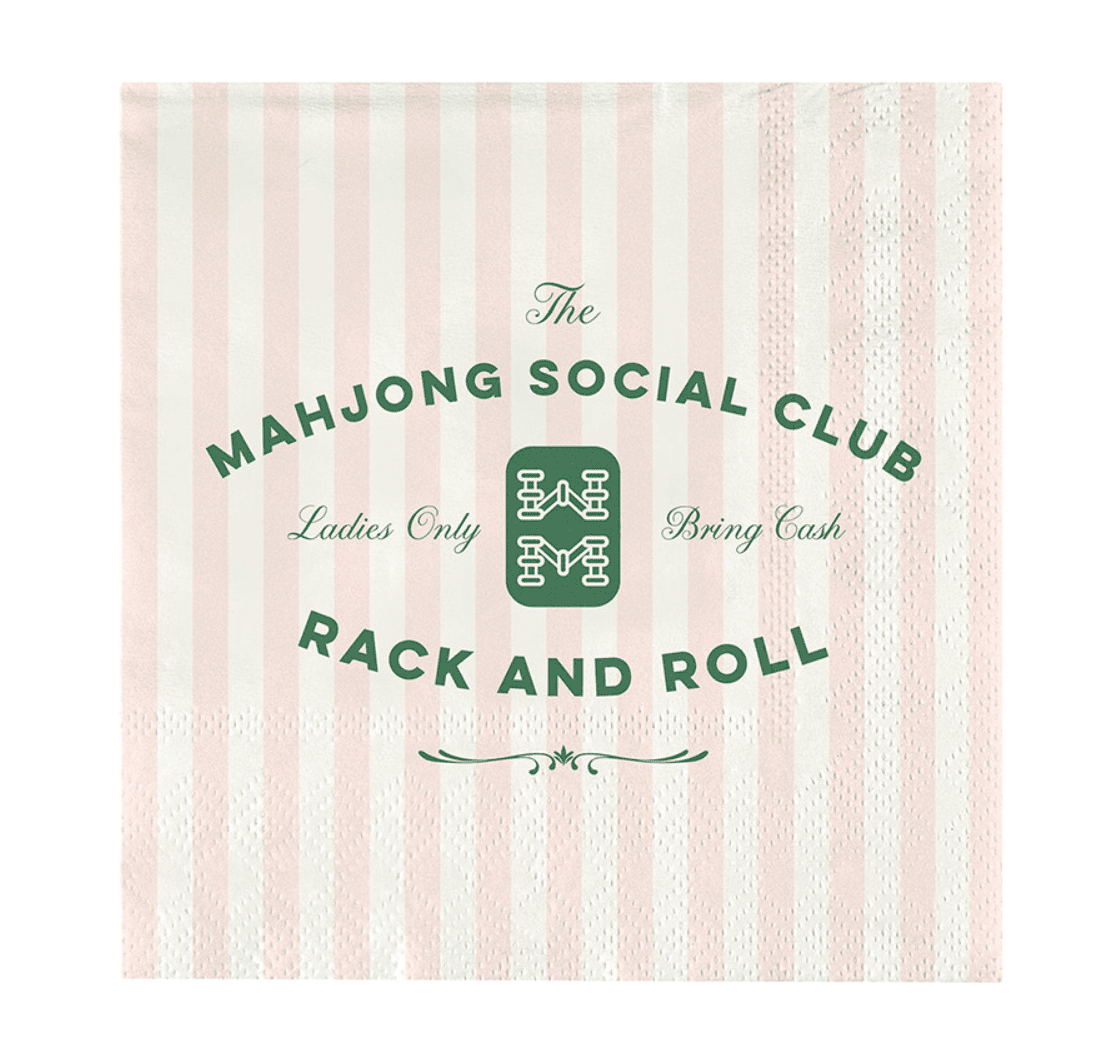 Ceramic Napkin Tray + Napkins - Mahjong Social Club - Veranda Cafe & Mercantile