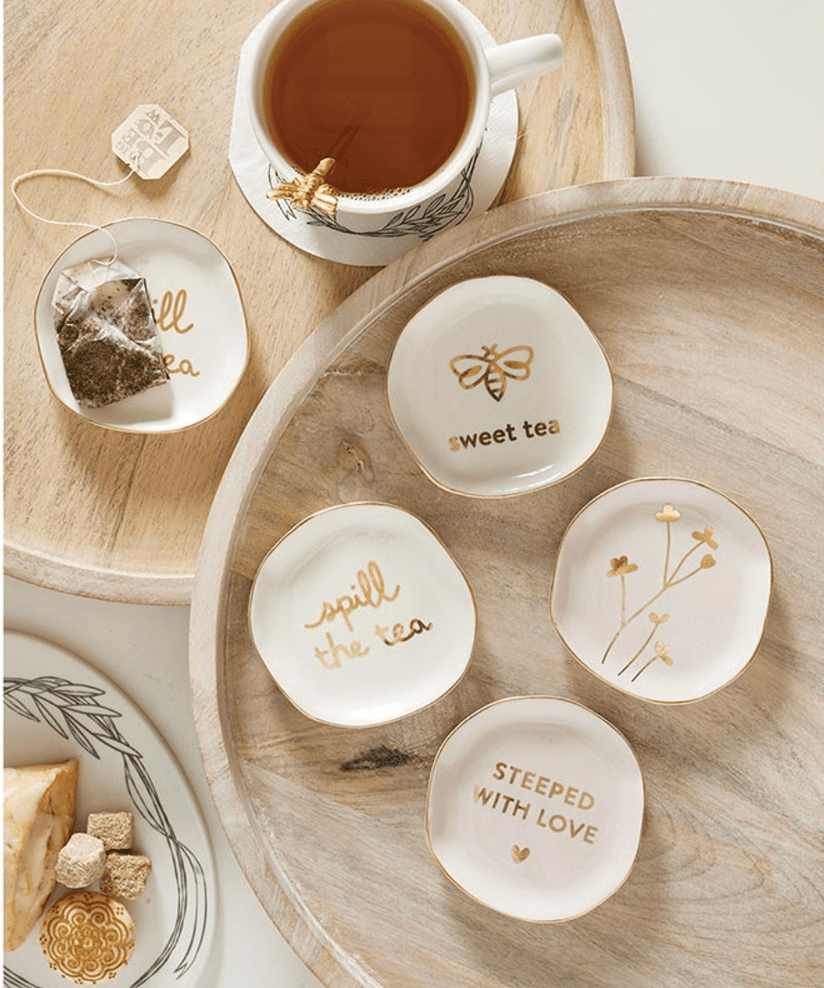 Ceramic Tea Bag Holders - Spill the Tea - Veranda Cafe & Mercantile