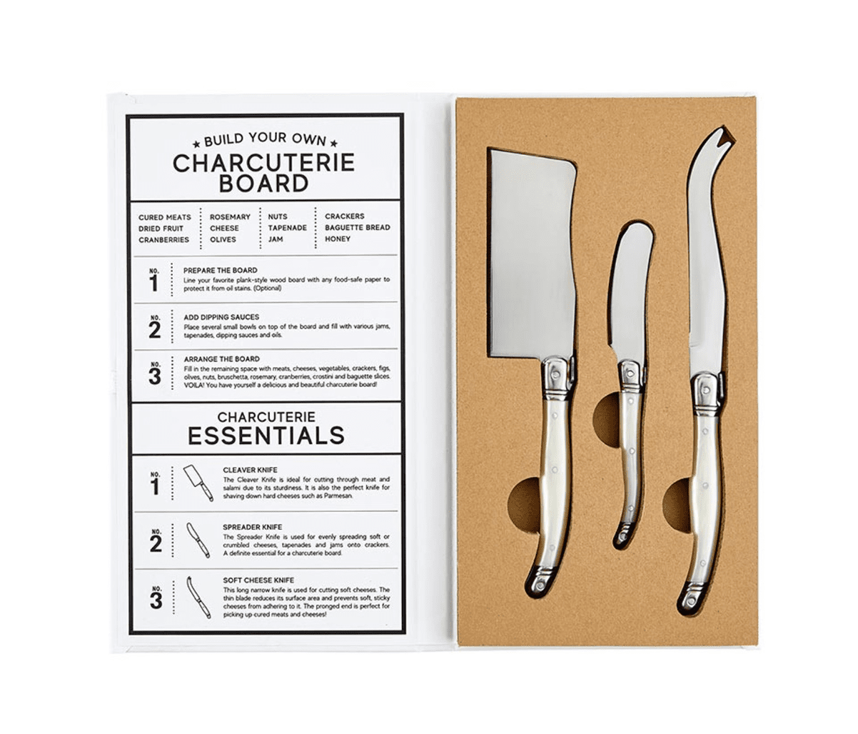 Charcuterie Cheese Knives Book Box - Pearl - Veranda Cafe & Mercantile