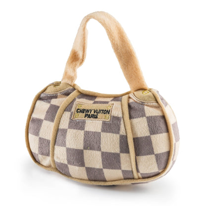 Checker Chewy Vuiton Handbag Squeaker Dog Toy - Veranda Cafe & Mercantile