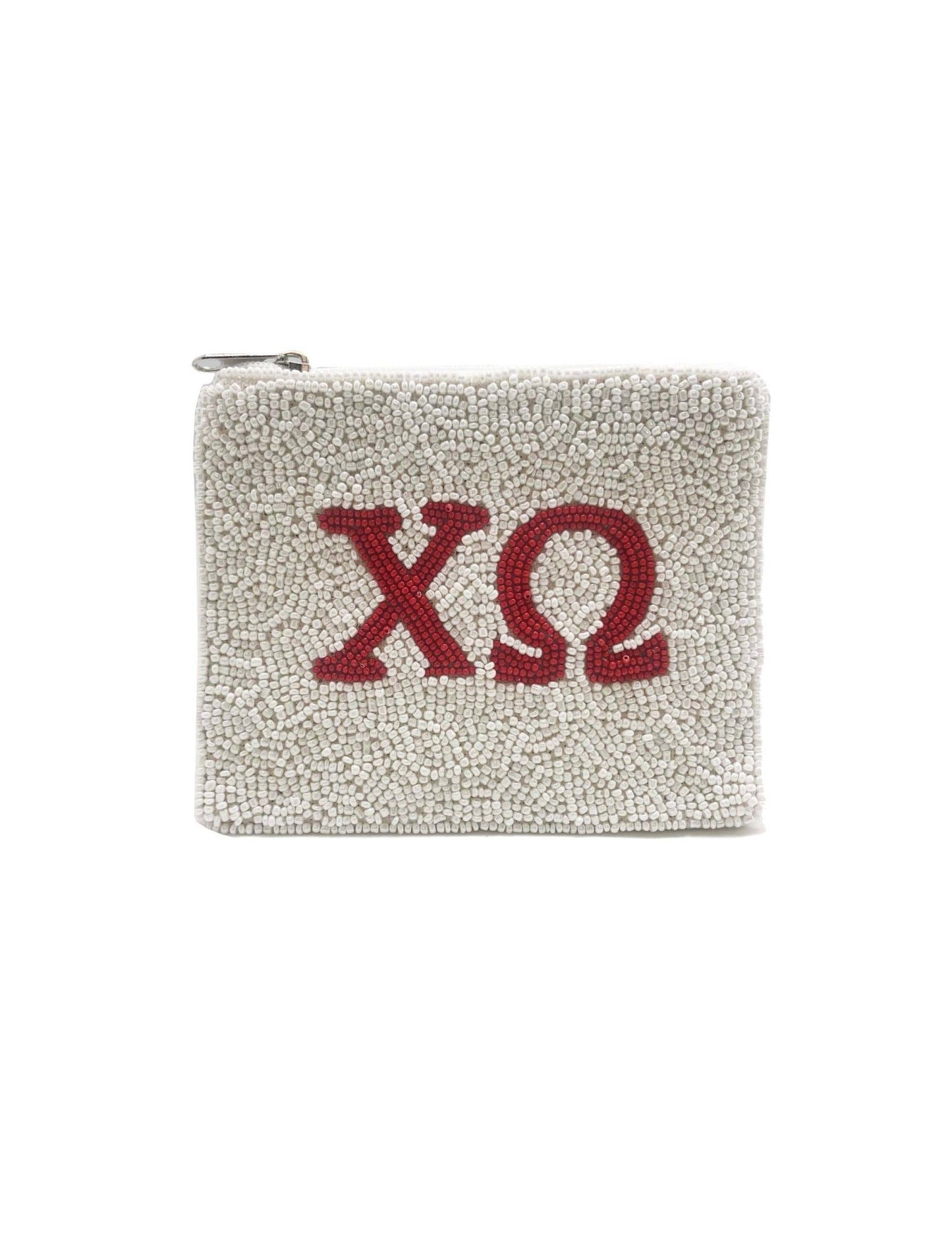 Chi Omega Beaded Pouch - Veranda Cafe & Mercantile