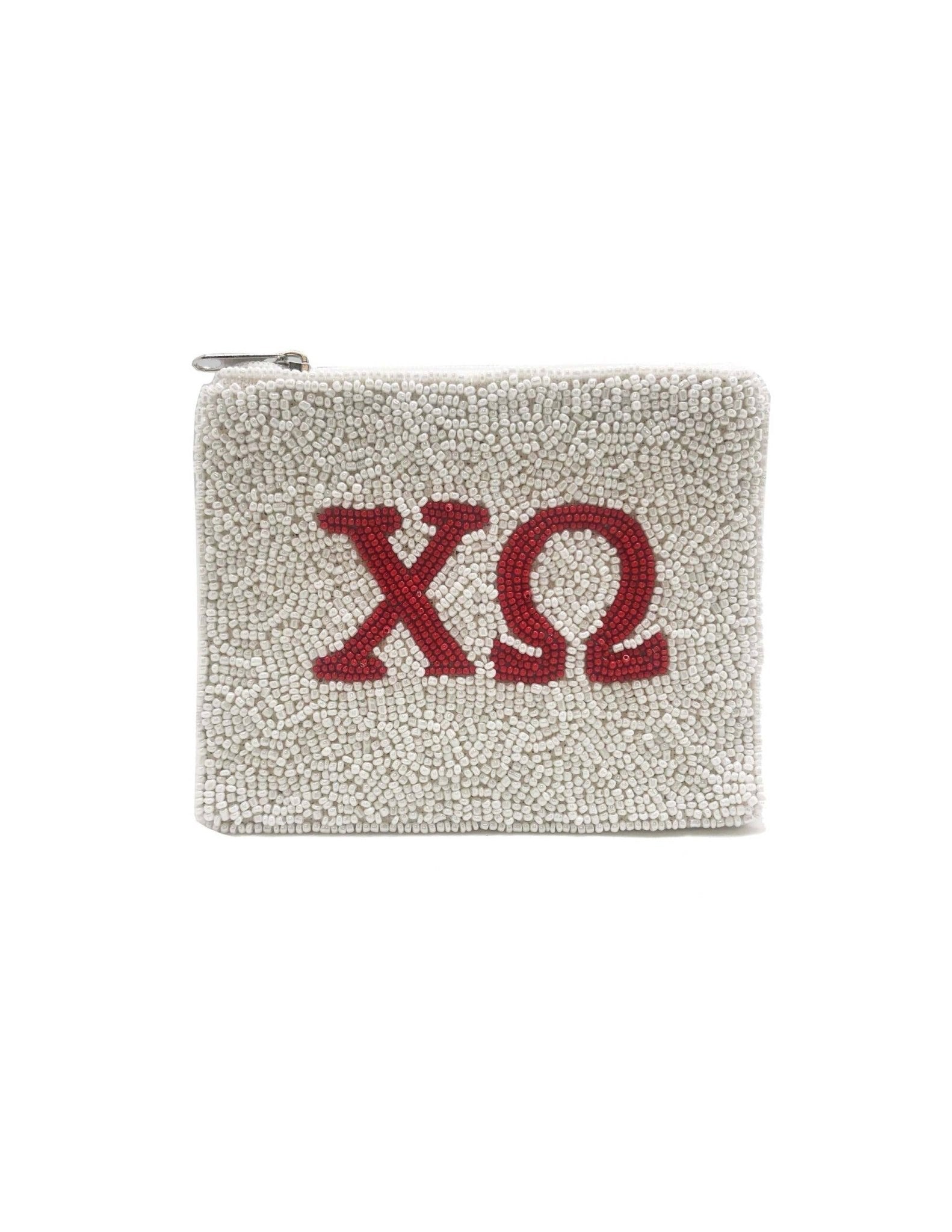 Chi Omega Beaded Pouch - Veranda Cafe & Mercantile