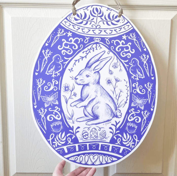 Chinoiserie Easter Egg Door Hanger - Veranda Cafe & Mercantile