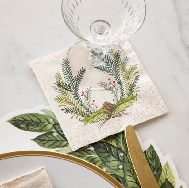 Christmas Sprigs Cocktail Napkins - Veranda Cafe & Mercantile