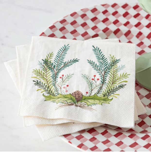 Christmas Sprigs Cocktail Napkins - Veranda Cafe & Mercantile