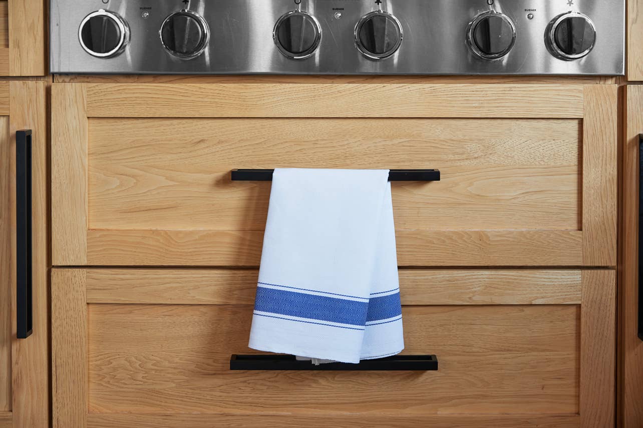 Classic Italian Kitchen Towel - Herringbone Blue - Veranda Cafe & Mercantile