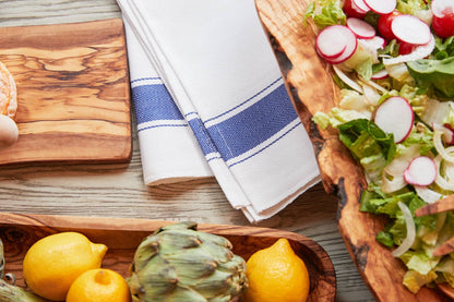 Classic Italian Kitchen Towel - Herringbone Blue - Veranda Cafe & Mercantile