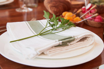 Classic Italian Kitchen Towel - Herringbone Green - Veranda Cafe & Mercantile