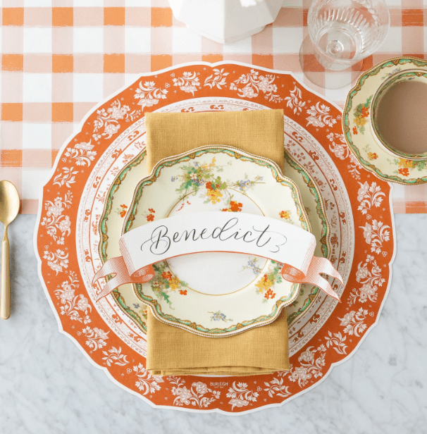 Classic Orange Banner Table Accent - Set of 12 - Veranda Cafe & Mercantile